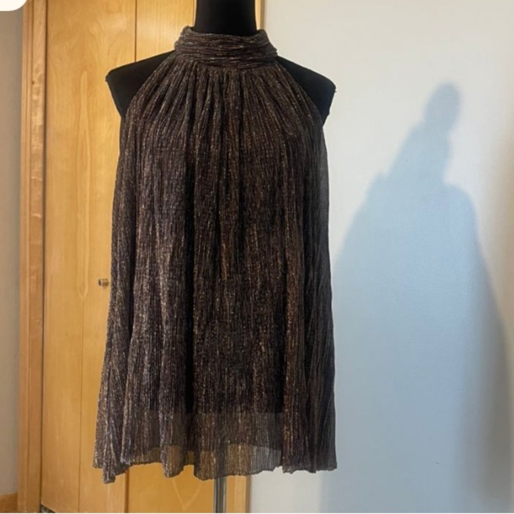 Elegant Black and Gold Halter Dress